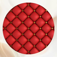 Red Plaid Sofa Texture Round Backdrop - Layoris