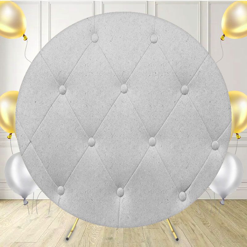 Light Grey Leather Sofa Texture Round Backdrop - Layoris