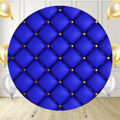 Blue Leather Sofa Texture Round Backdrop - Layoris