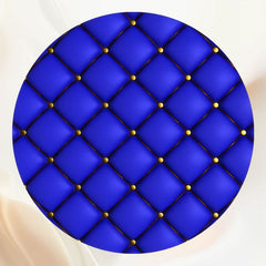 Blue Leather Sofa Texture Round Backdrop - Layoris