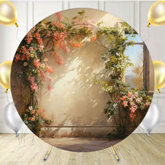 Flower Vine Climbing Wall Round Backdrop - Layoris