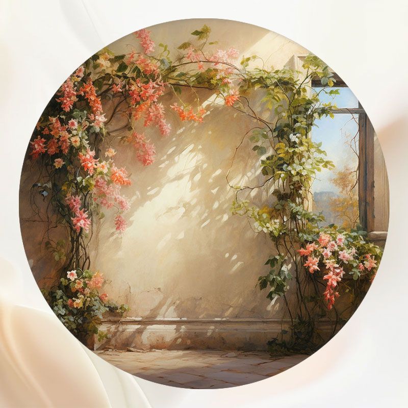 Flower Vine Climbing Wall Round Backdrop - Layoris