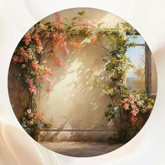 Flower Vine Climbing Wall Round Backdrop - Layoris