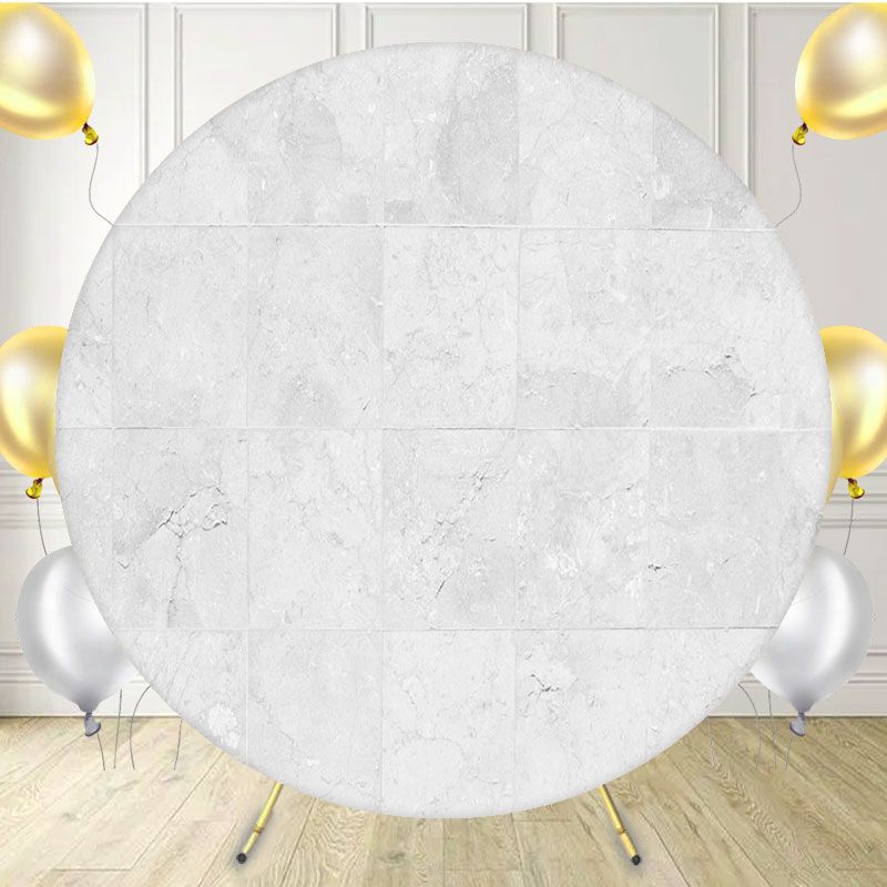 Light Grey Checkered Slate Circle Backdrop - Layoris