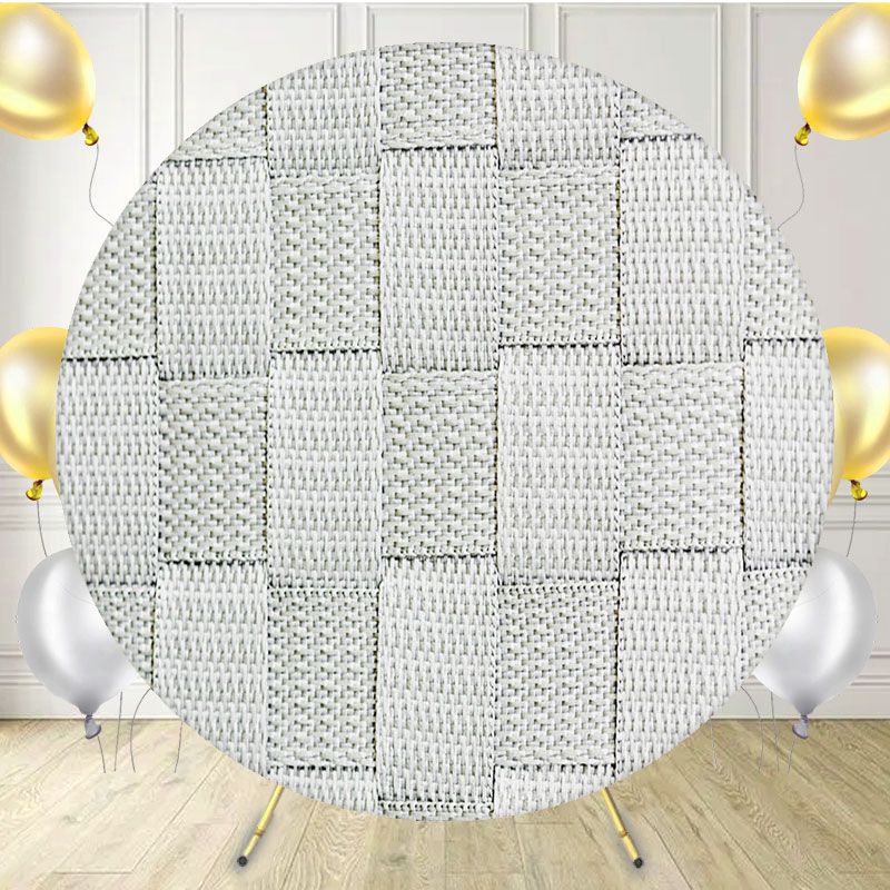 Woven Fabric Plaid Circle Backdrop - Layoris