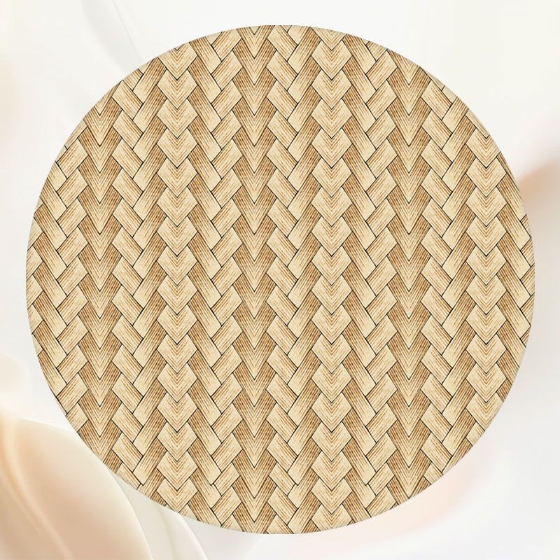 Woven Wood Grain Mat Texture Circle Backdrop - Layoris