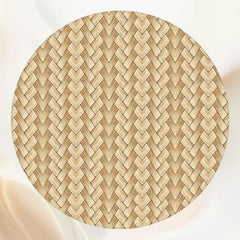 Woven Wood Grain Mat Texture Circle Backdrop - Layoris