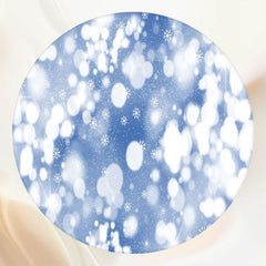 Aperture Snowflakes Blue Bokeh Round Backdrop - Layoris