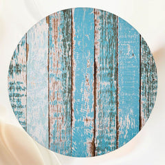 Blue Wood Grain Circle Backdrop - Layoris