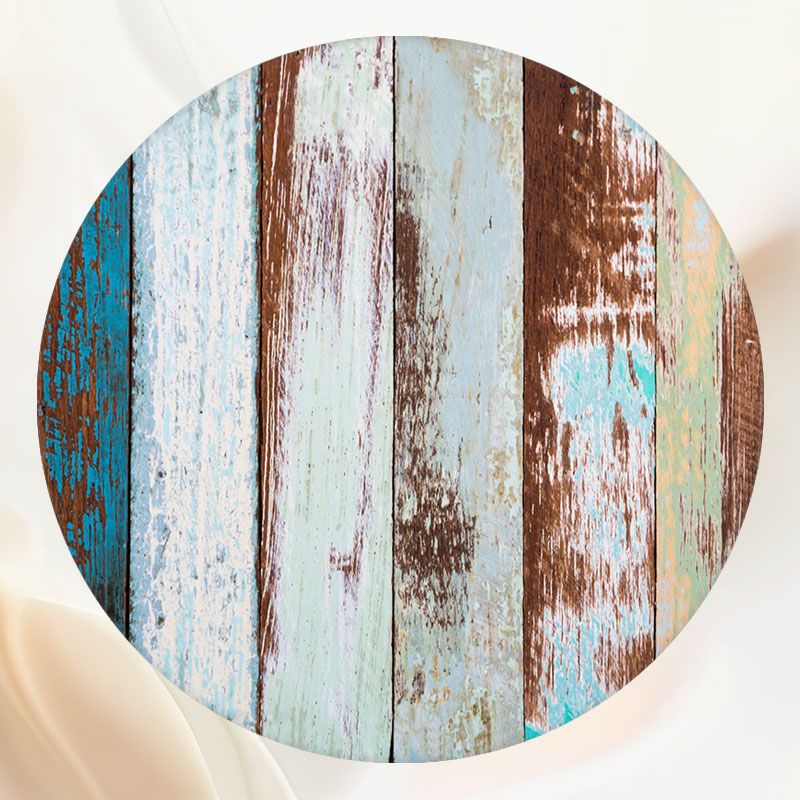 Blue Brown Wood Grain Circle Backdrop - Layoris