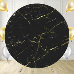 Black Gold Texture Marble Circle Backdrop - Layoris