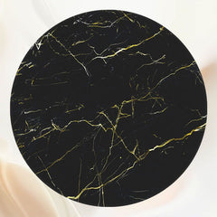 Black Gold Texture Marble Circle Backdrop - Layoris