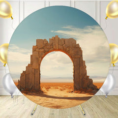 Stone Arch In The Desert Roundgraphic Backdrop - Layoris