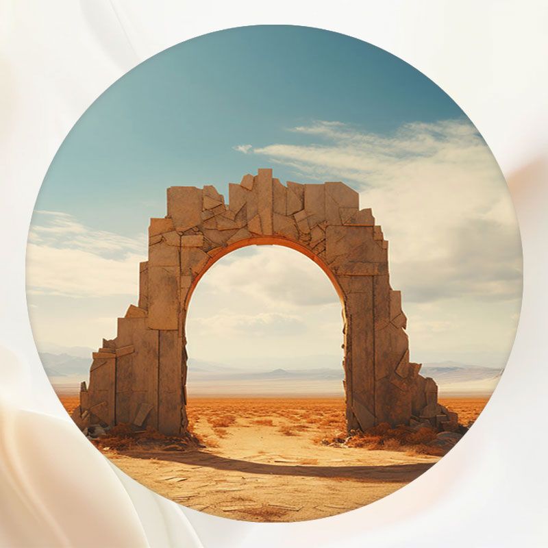 Stone Arch In The Desert Roundgraphic Backdrop - Layoris