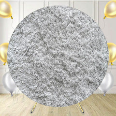 Light Grey Plush Blanket Circle Backdrop - Layoris
