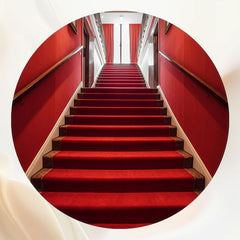 Red Carpet Stairs Indoor Circle Backdrop - Layoris