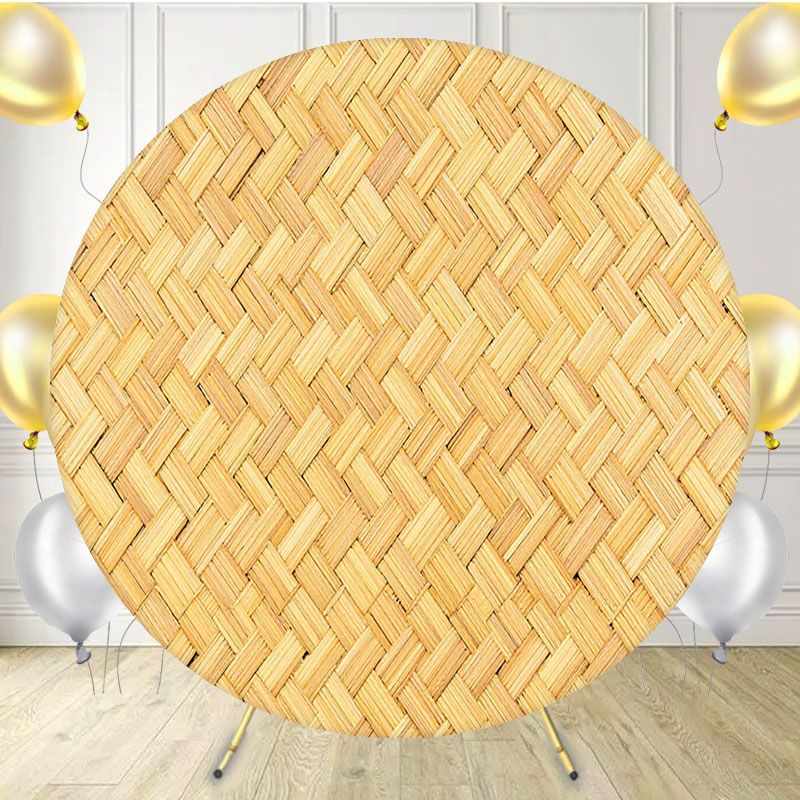Wooden Woven Mat Circle Backdrop - Layoris