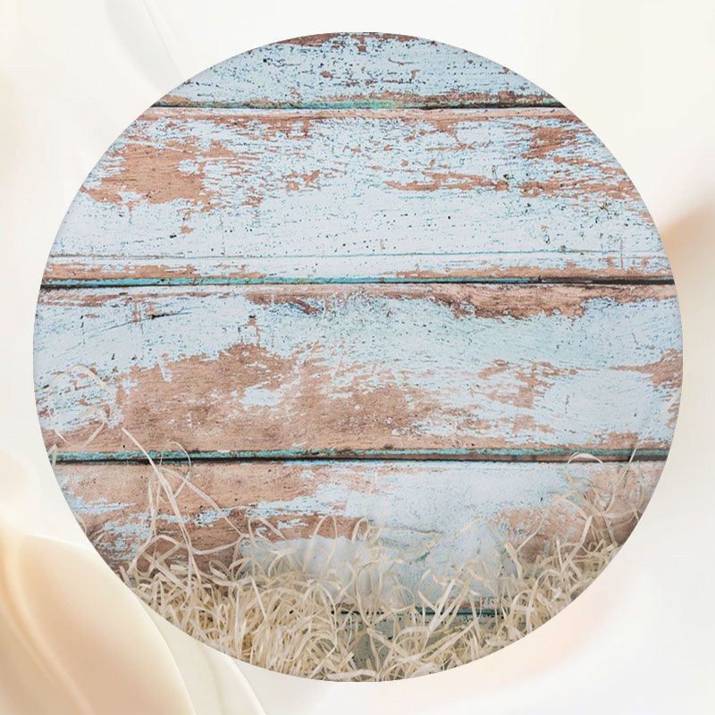 Light Blue Wood Grain Hay Round Backdrop - Layoris