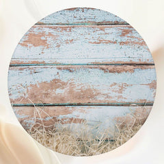 Light Blue Wood Grain Hay Round Backdrop - Layoris