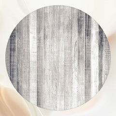 Light Grey Vertical Wooden Planks Round Backdrop - Layoris
