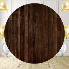 Brown Vertical Wooden Board Round Backdrop - Layoris