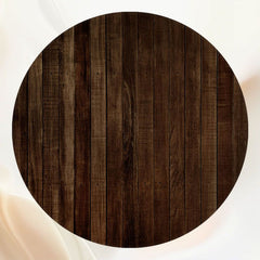 Brown Vertical Wooden Board Round Backdrop - Layoris