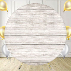 Light Grey Horizontal Wooden Round Backdrop - Layoris