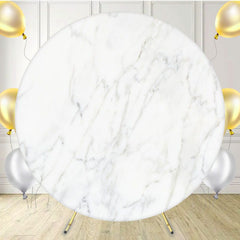 White Grey Texture Marble Circle Backdrop - Layoris