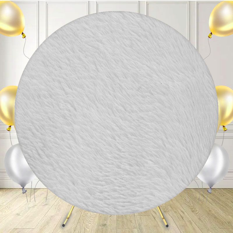 Light Grey Plush Blanket Portrait Circle Backdrop - Layoris