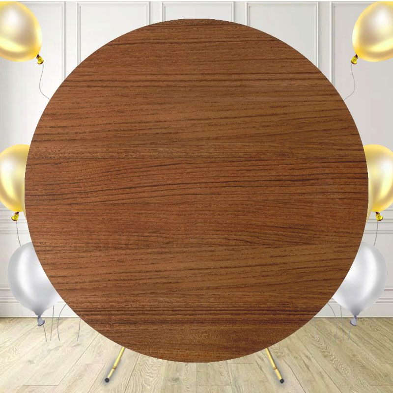 Simple Brown Wood Texture Circle Backdrop - Layoris