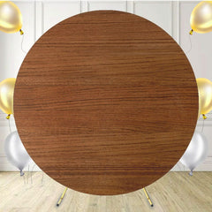Simple Brown Wood Texture Circle Backdrop - Layoris