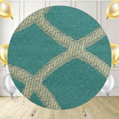 Green Beige Fabric Texture Round Backdrop - Layoris