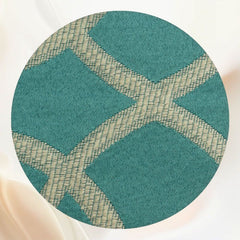 Green Beige Fabric Texture Round Backdrop - Layoris