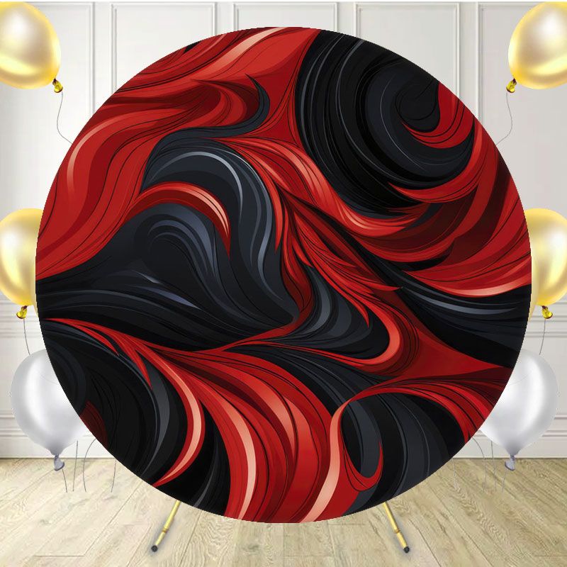 Red And Black Drongo Round Backdrop - Layoris