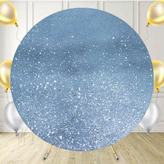 Dusty Blue Glitter Round Backdrop - Layoris