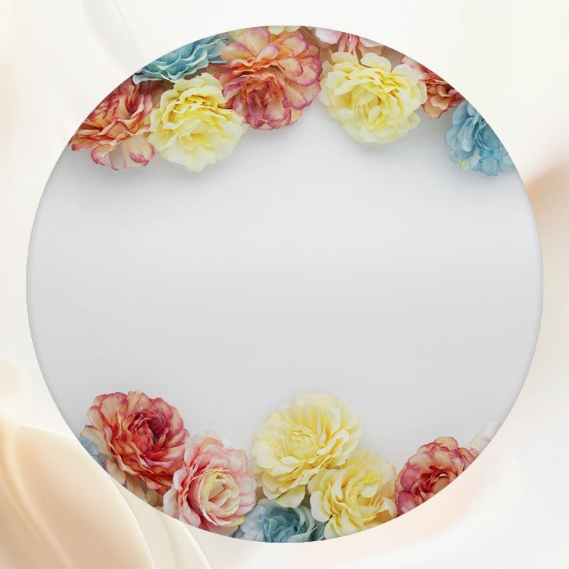 Colorful Gradient Flowers Round Backdrop - Layoris