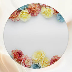Colorful Gradient Flowers Round Backdrop - Layoris