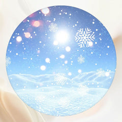 Snowflakes Snow Blue Sky Round Backdrop - Layoris