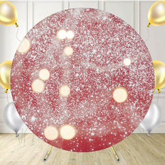 Bokeh Dots On Red Background Round Backdrop - Layoris