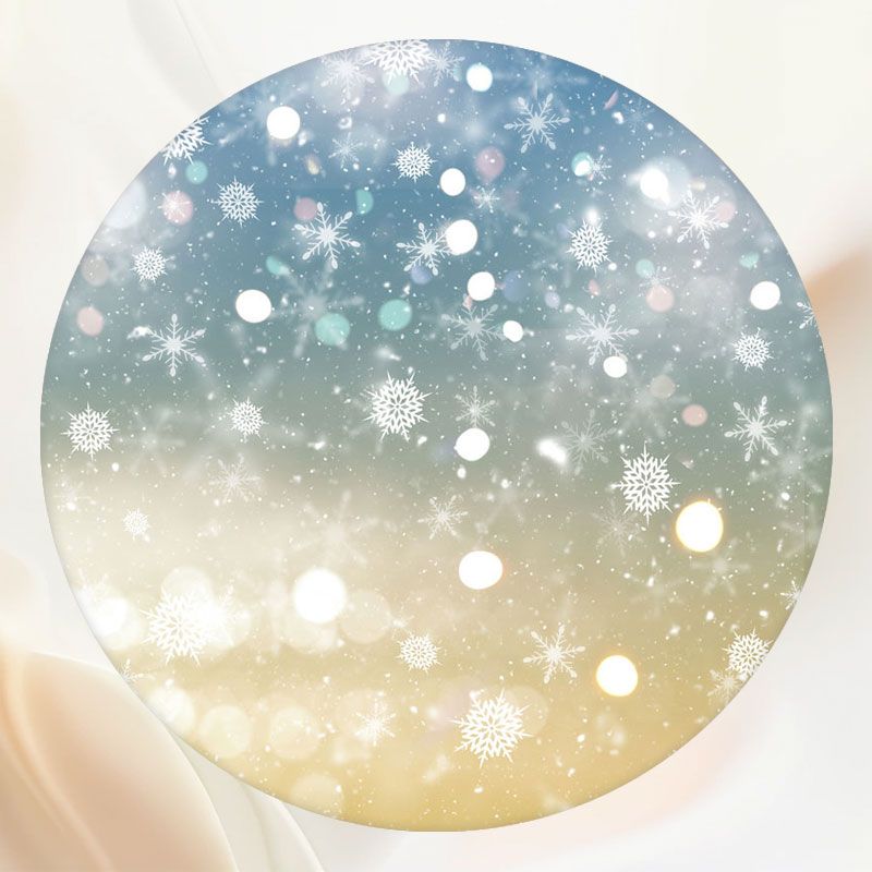 Blue And Gold Gradient Snowflake Round Backdrop - Layoris