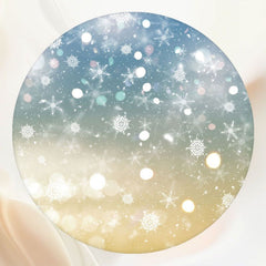 Blue And Gold Gradient Snowflake Round Backdrop - Layoris