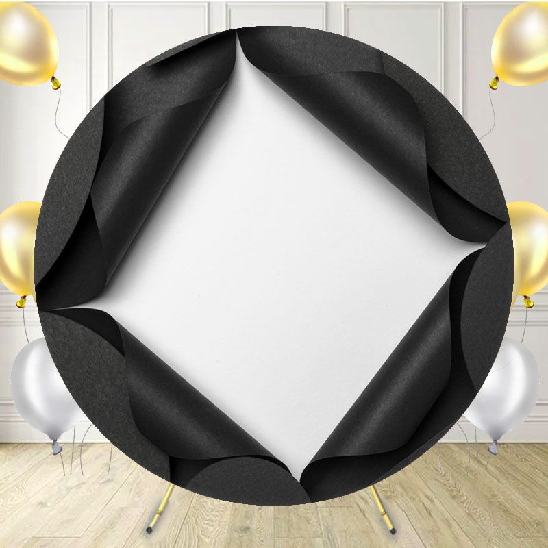 Black Curled Edge Opening Round Backdrop - Layoris