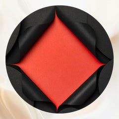 Black Curling Opening Orange Round Backdrop - Layoris