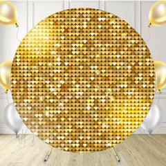 Gold Sparkle Sequin Party Round Backdrop - Layoris