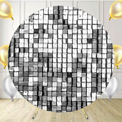 Sparkling Silver Sequin Wall Round Backdrop - Layoris