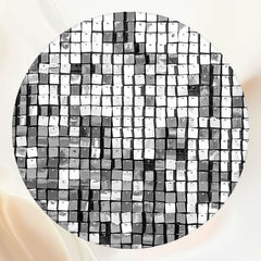Sparkling Silver Sequin Wall Round Backdrop - Layoris