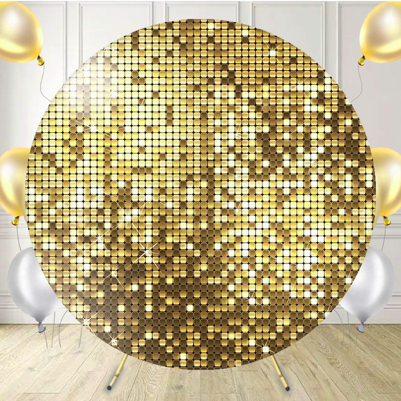 Glitter Golden Sequin Wall Round Backdrop - Layoris
