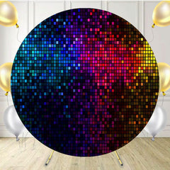 Colorful Disco Sequin Dance Party Round Backdrop - Layoris