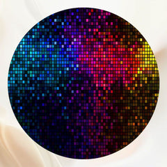 Colorful Disco Sequin Dance Party Round Backdrop - Layoris