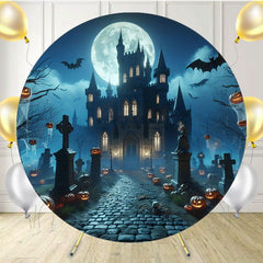 Halloween Pumpkin Castle Round Backdrop - Layoris